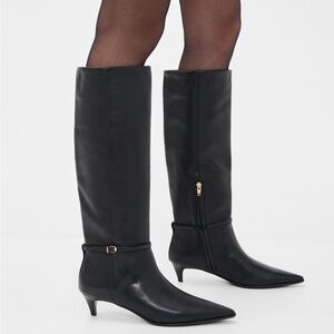 Madewell Black Heeled Knee-High Boots